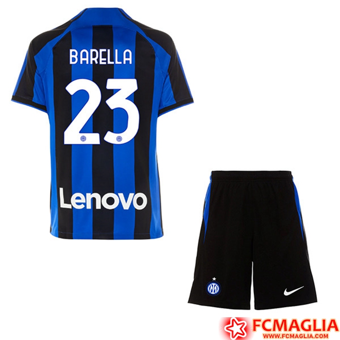 Maglie Calcio Inter Milan (BARELLA #23) Bambino Prima 2022/23