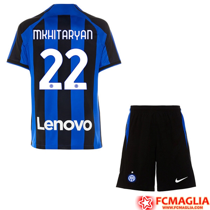 Maglie Calcio Inter Milan (MKHITARYAN #22) Bambino Prima 2022/23