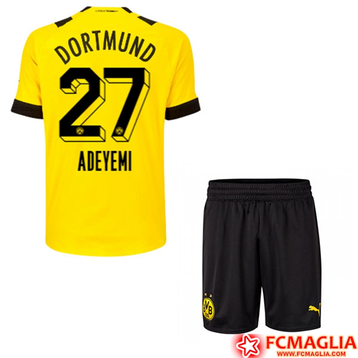 Maglie Calcio Dortmund BVB (ADEYEMI #27) Bambino Prima 2022/23