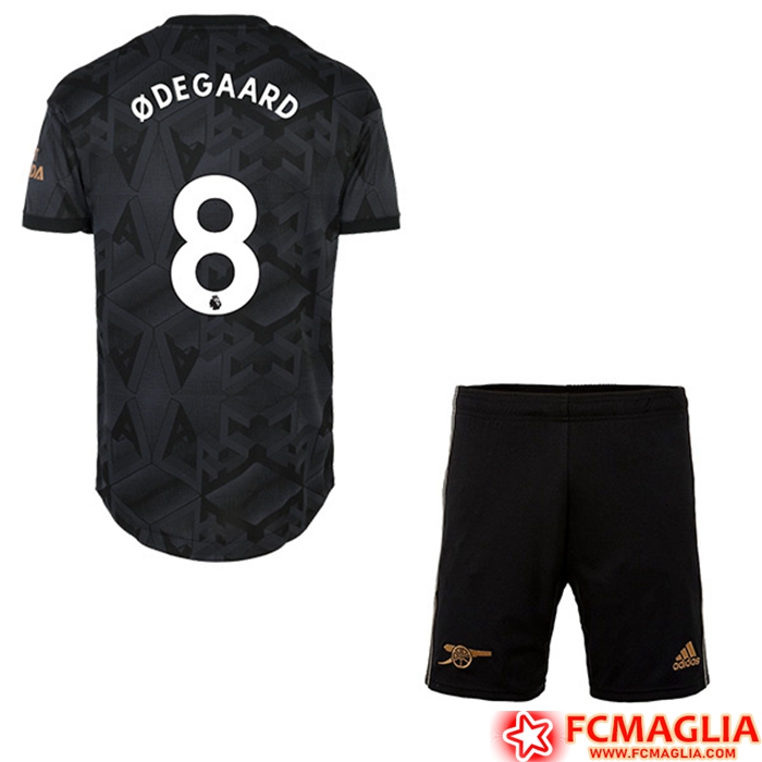 Maglie Calcio Arsenal (ODEGAARD #8) Bambino Seconda 2022/23