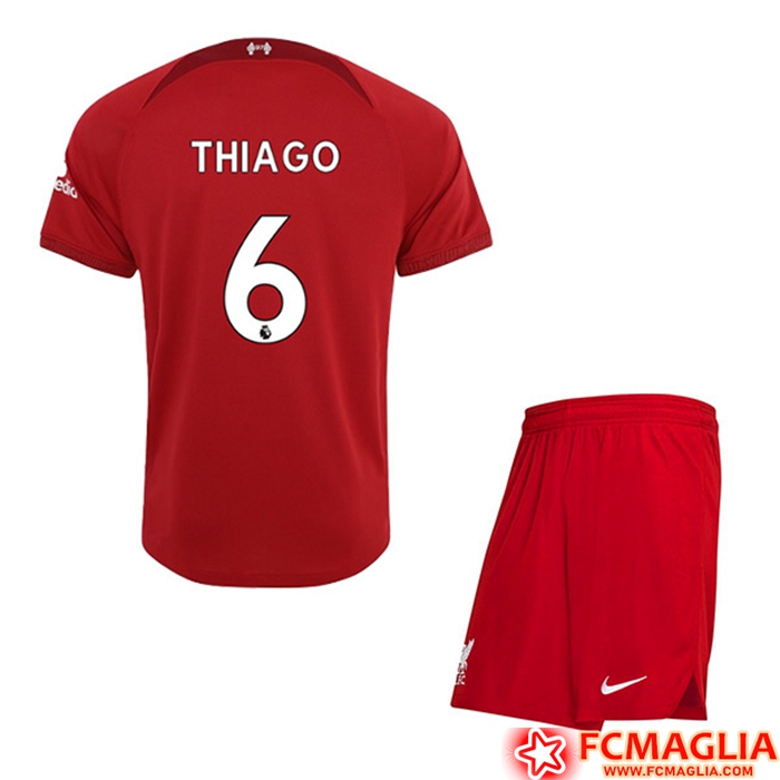 Maglie Calcio Liverpool (THIAGO #6) Bambino Prima 2022/23