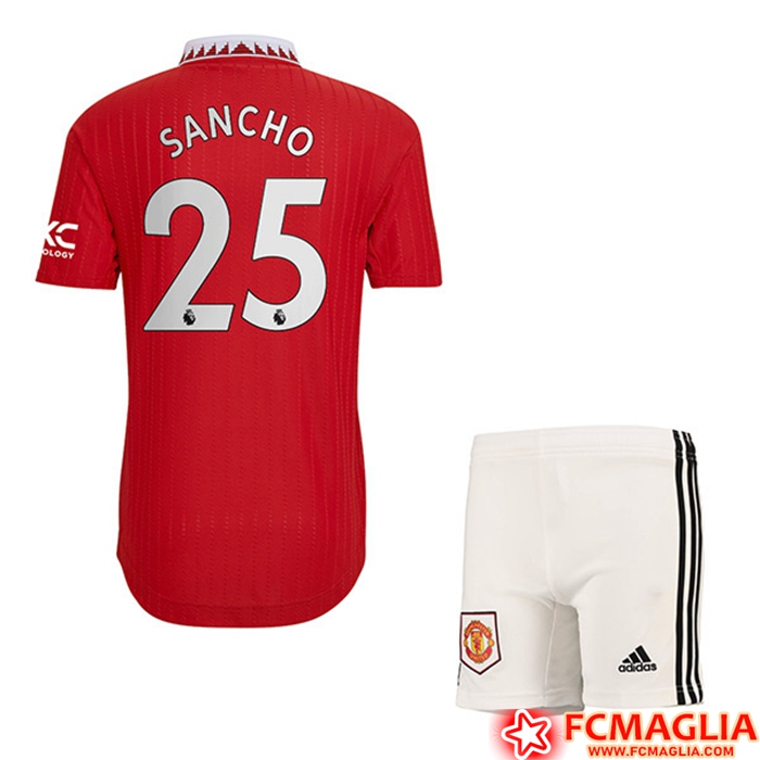 Maglie Calcio Manchester United (SANCHO #25) Bambino Prima 2022/23