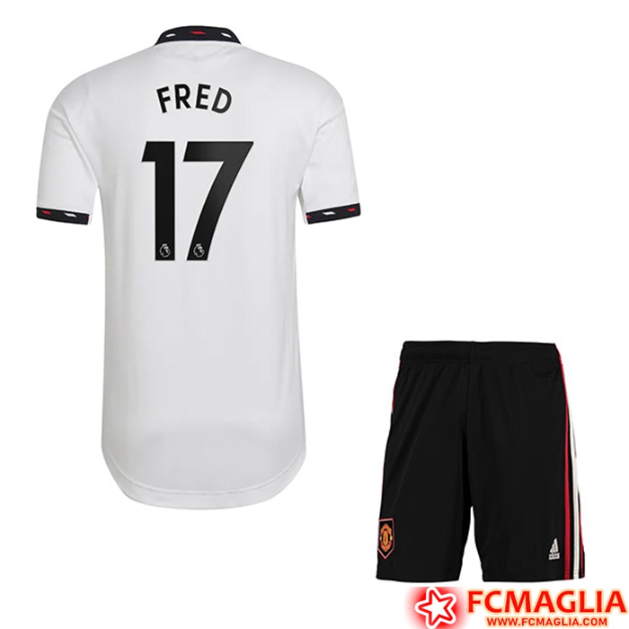Maglie Calcio Manchester United (FRED #17) Bambino Seconda 2022/23
