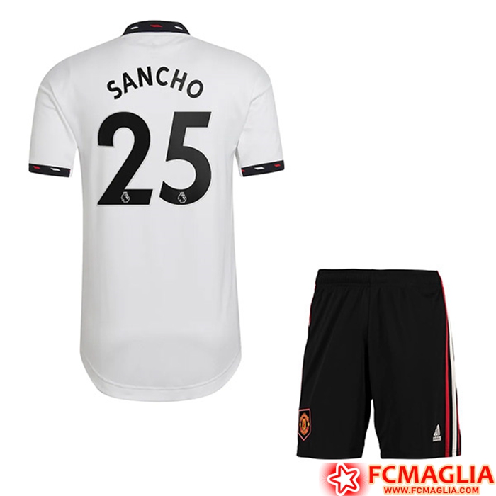 Maglie Calcio Manchester United (SANCHO #25) Bambino Seconda 2022/23