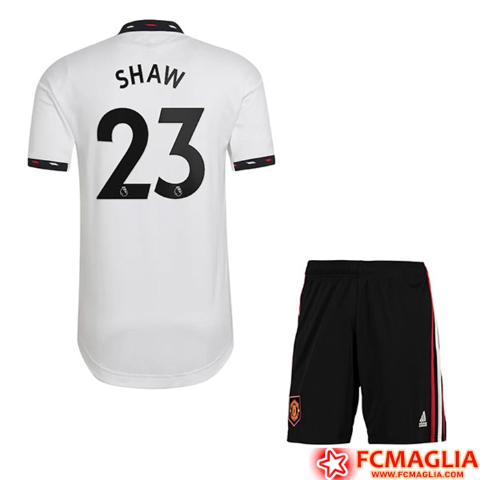 Maglie Calcio Manchester United (SHAW #23) Bambino Seconda 2022/23