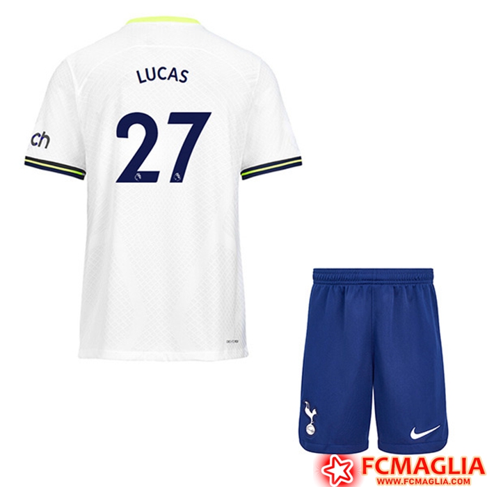 Maglie Calcio Tottenham Hotspur (LUCAS #27) Bambino 2022/23 Prima
