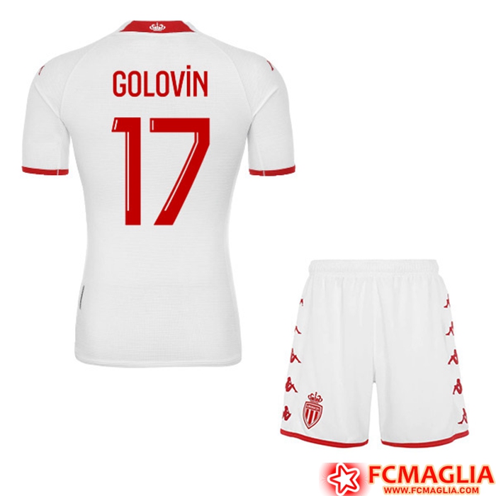 Maglie Calcio AS Monaco (GOLOVIN #17) Bambino Prima 2022/23