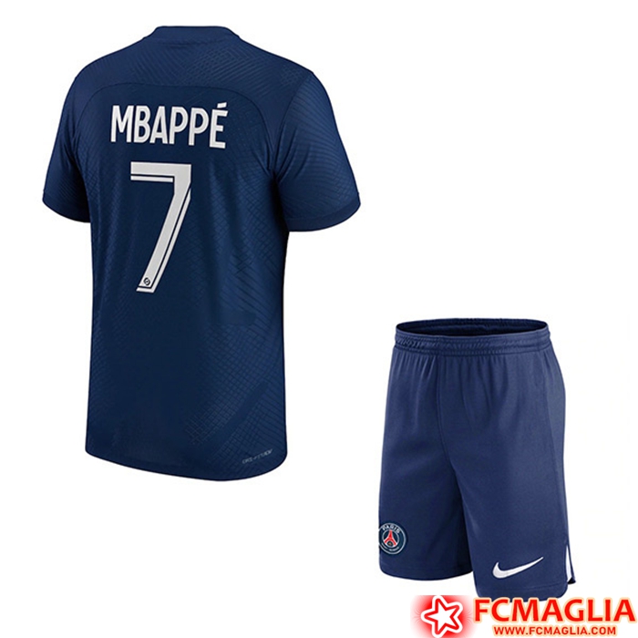 Maglie Calcio PSG (MBAPPÉ #7) Bambino Prima 2022/23