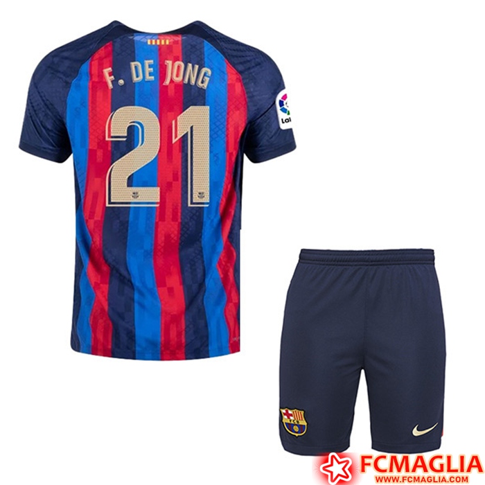 Maglie Calcio FC Barcellona (F.DE JONG #21) Bambino Prima 2022/23