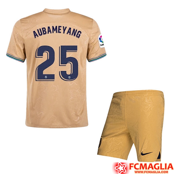 Maglie Calcio FC Barcellona (AUBAMEYANG #25) Bambino Seconda 2022/23