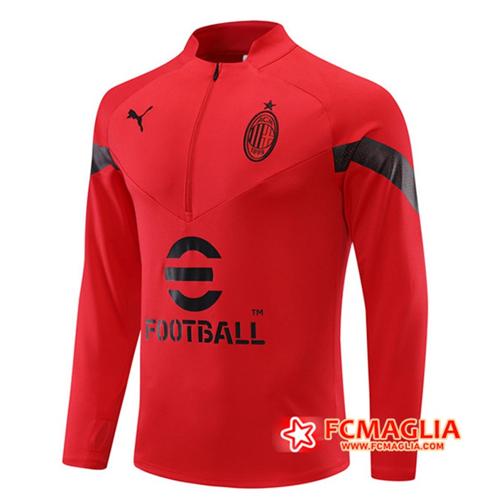 Nuove Felpa Allenamento AC Milan Rosso 2022 2023 A Poco Prezzo