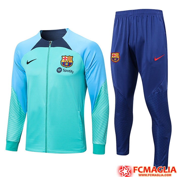 Insieme Tuta Calcio - Giacca FC Barcellona Verde 2023/2023