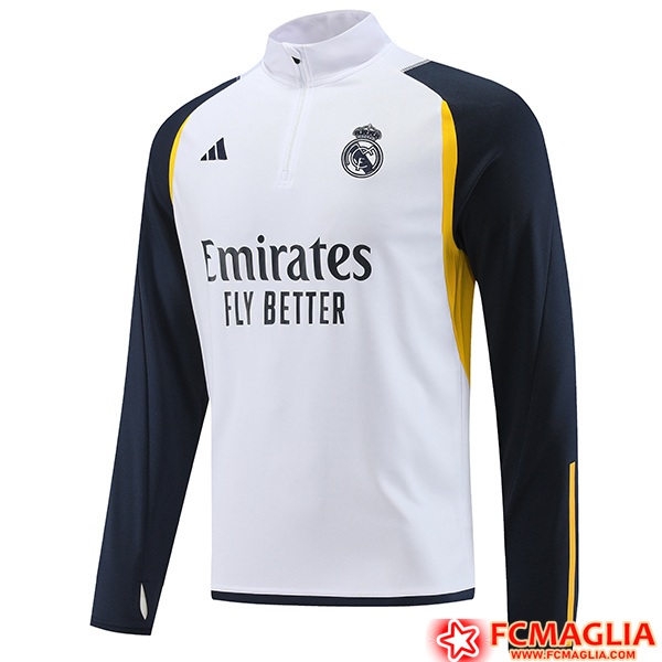 Felpa Allenamento Real Madrid Bianco 2023/2024