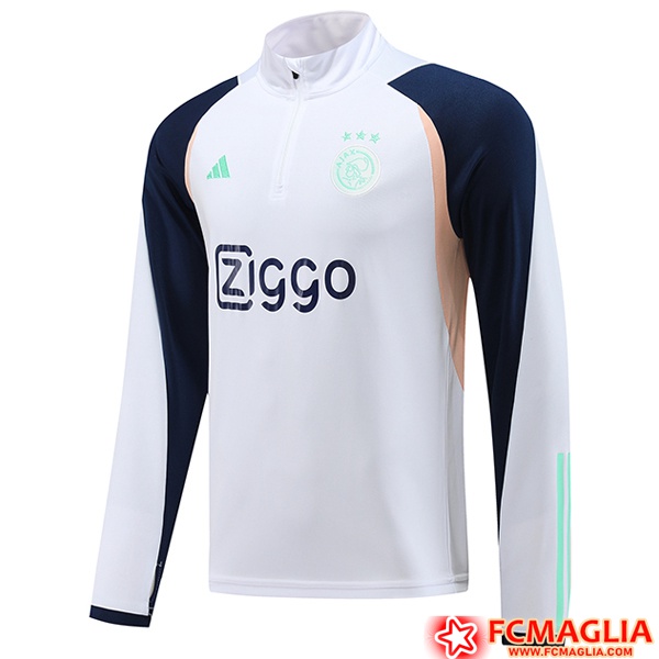 Le Nuove Felpa Allenamento Ajax Bianco 2023 2024 02 Prezzo