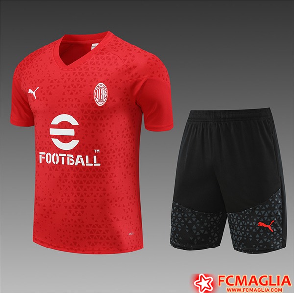 Le Nuove Kit Maglia Allenamento + Pantaloni AC Milan Bambino Rosso