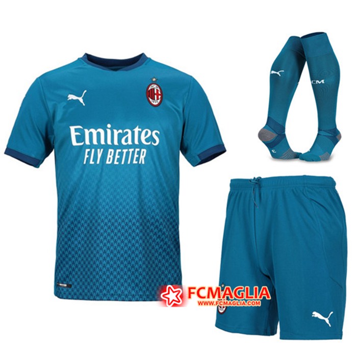 Kit Maglia Calcio AC Milan Terza (Pantaloncini+Calzettoni) 2020/2021