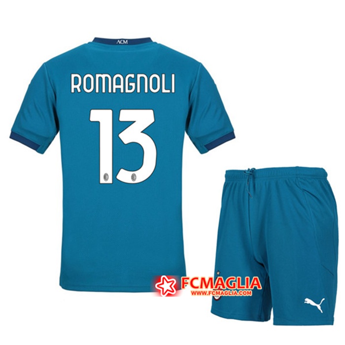 Maglia Calcio AC Milan (ROMAGNOLI 13) Bambinos Terza 2020/2021