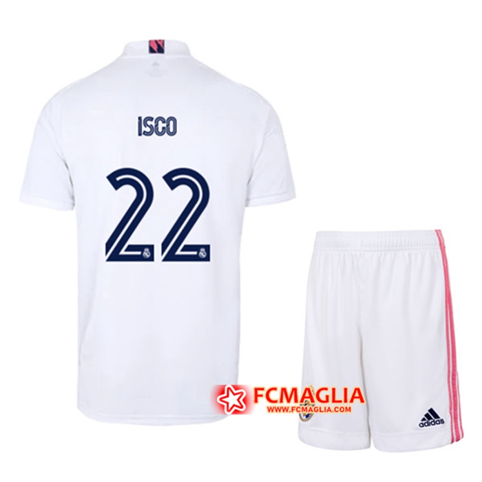 Maglia Real Madrid ISCO 22 Bambinos Prima 2020/2021 Personalizzabili